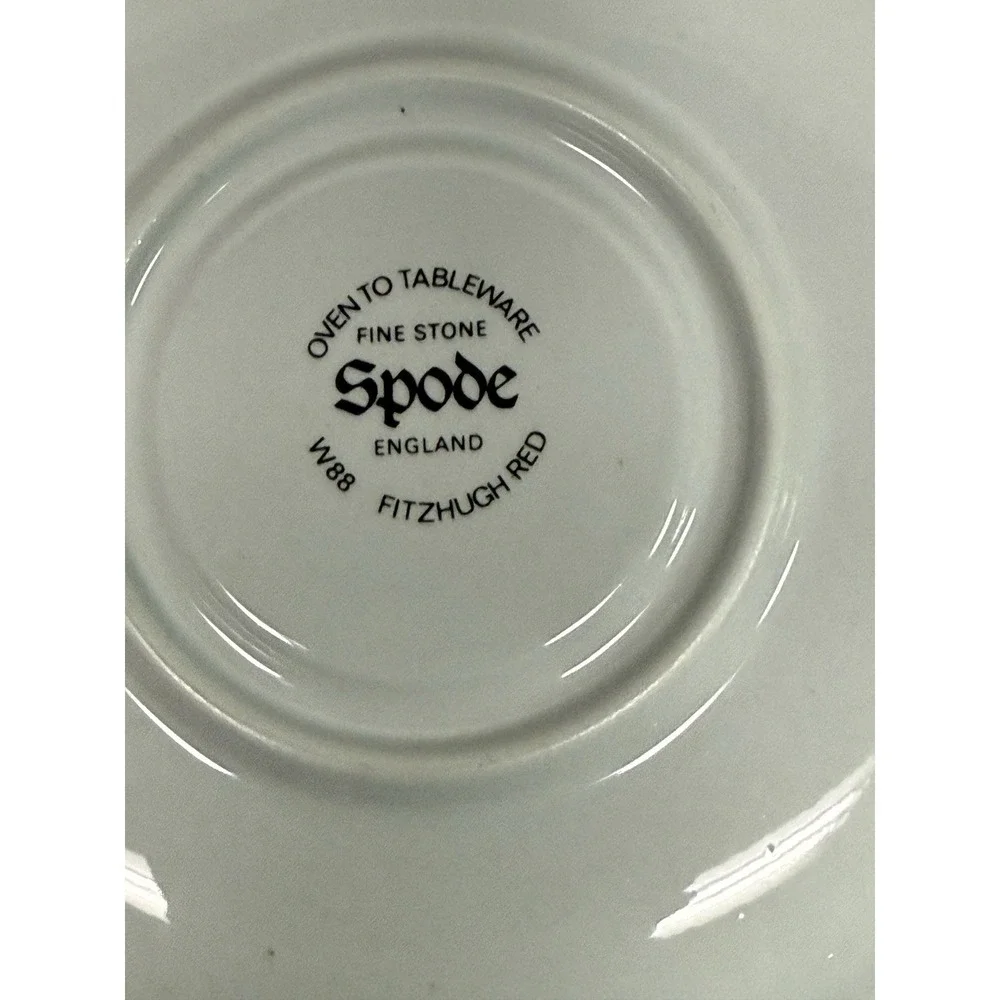 Spode Fine Stone Fitzhugh Red Cup and Saucer Lot of‎ 6